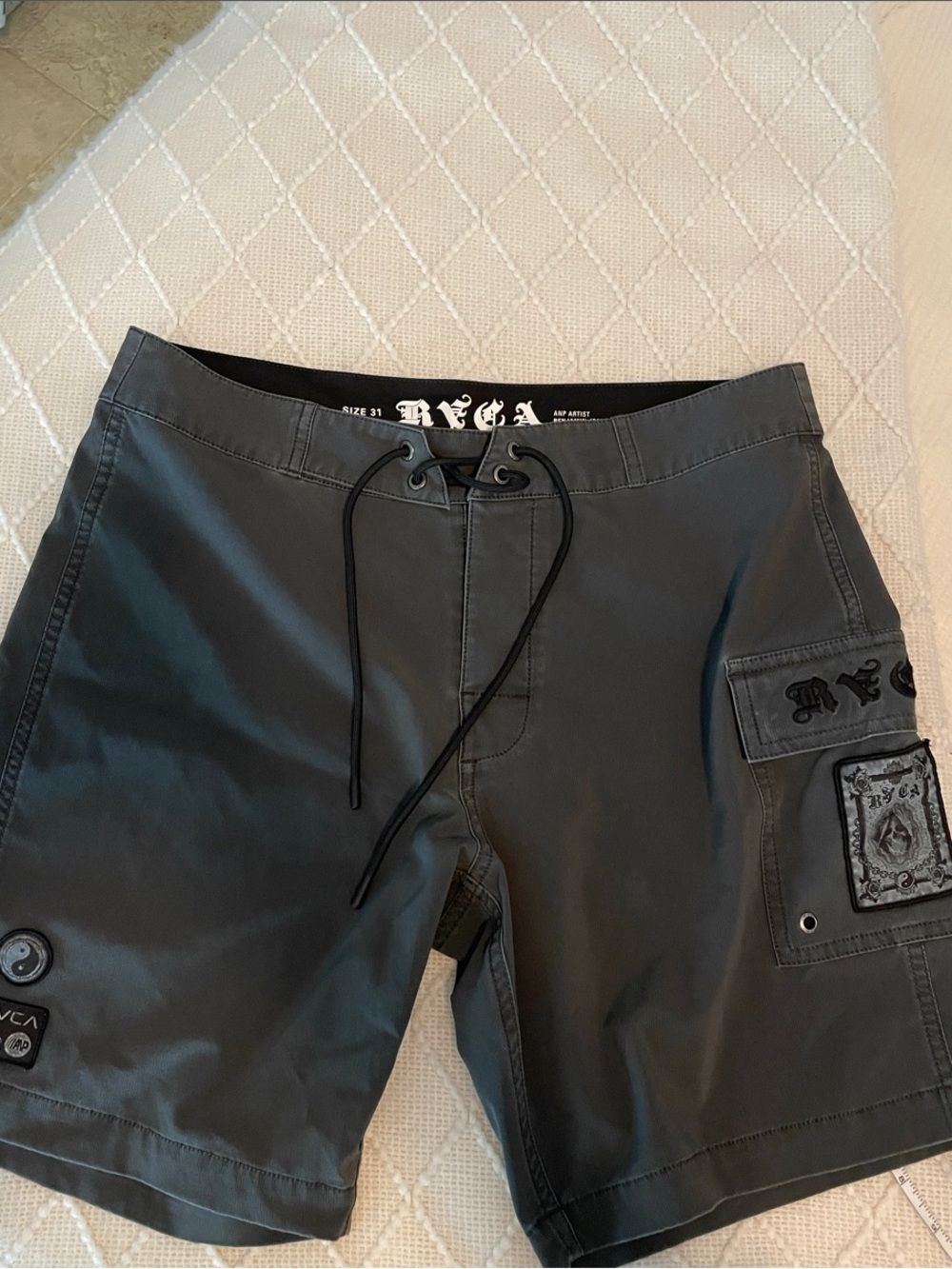 RVCA Men's Gray Board Shorts artist edition